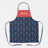 Vintage seafood Personalized Name Apron Schürze (Vorderseite)