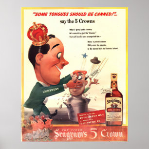 Vintage Seagram's 5-Crown Anzeige Life Magazine Poster