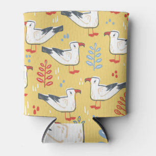 Vintage Seagull-Blätter Naturmuster Dosenkühler