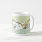 Vintage Seagulls Imitate Tile Coffee Tasse (VorderseiteRechts)
