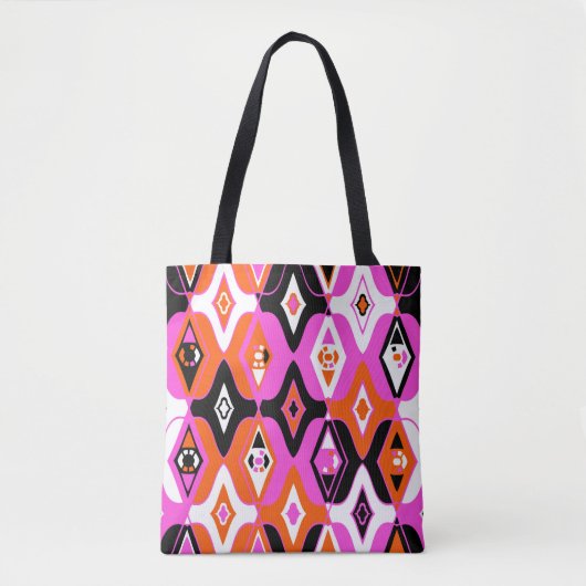 Vintage seamless ethnic pattern with Uzbek, Turkis Tasche (Vorderseite)