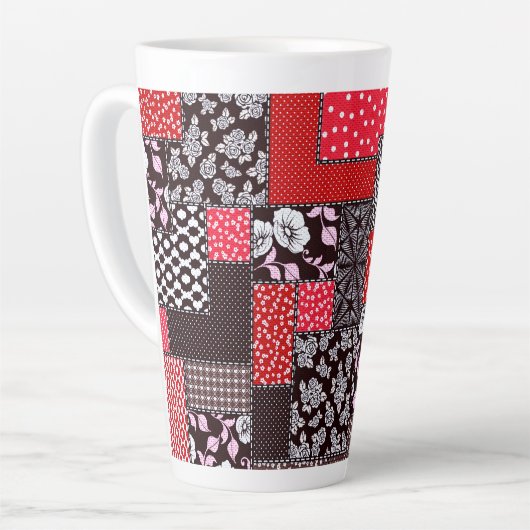 Vintage Seamless Patchwork Pattern Milchtasse (Linke Ecke)