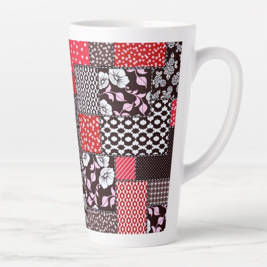 Vintage Seamless Patchwork Pattern Milchtasse (Rechts)