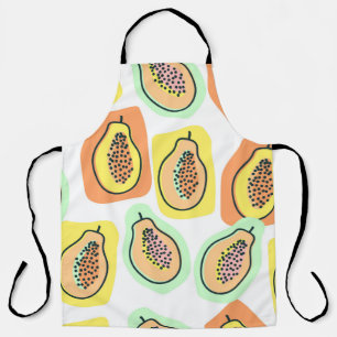 Vintage seamless pattern hand-drawn papaya fruit. schürze