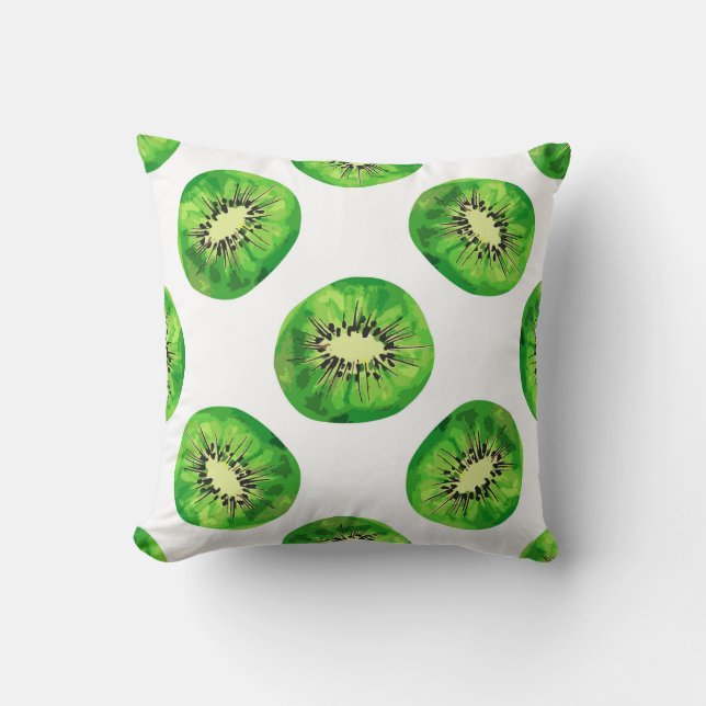 vintage Seamless pattern kiwi illustration hand dr Kissen (Vorderseite)