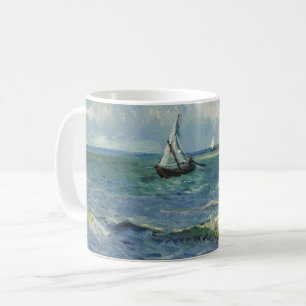 Vintage Seascape in der Nähe von Les Saintes-Mari Kaffeetasse