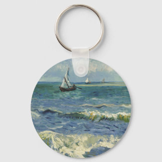 Vintage Seascape in der Nähe von Les Saintes-Marie Schlüsselanhänger