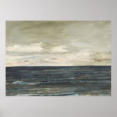 Vintage Seascape Malerei Dunkelblauer Ozean Antike Poster (Vorne)