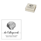 Vintage Seashell Calligrafy Family Rücksendeadress Gummistempel (Stempel)