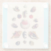 Vintage Seashell Collection Light Blue Glasuntersetzer (Rückseite)