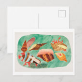 Vintage Seashell-Illustration Postkarte (Vorne/Hinten)
