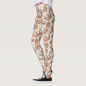 Vintage Seashell Toile Coastal Pattern (3) Leggings (Links)