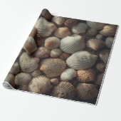 Vintage Seashells Beach Coastal Christmas Geschenkpapier (Ungerollt)