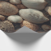 Vintage Seashells Beach Coastal Christmas Geschenkpapier (Ecke)