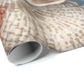 Vintage Seashells Beach Coastal Christmas  Geschenkpapier (Rolleneckpunkt)