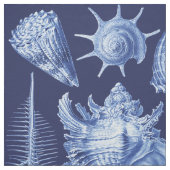 Vintage Seashells blau Stoff (Muster)