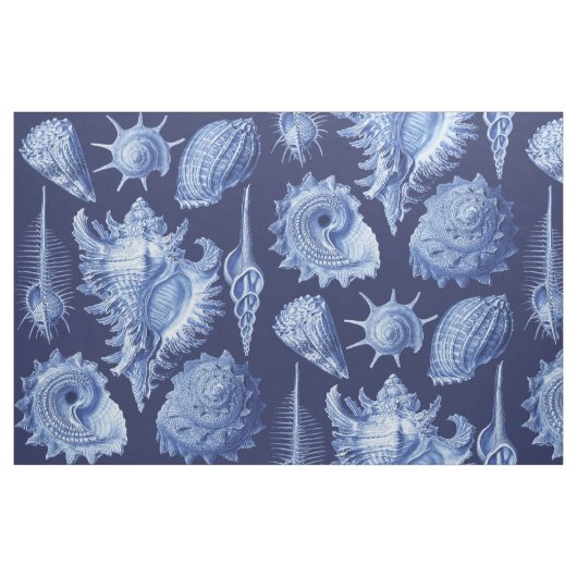Vintage Seashells blau Stoff (Fat Quarter (45,7 x 55,9 cm))