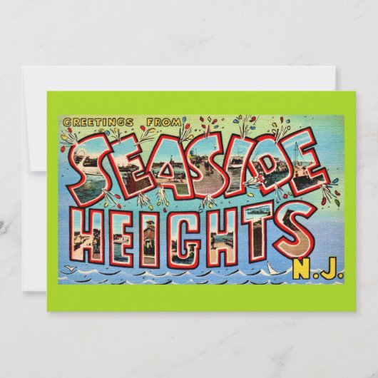 Vintage Seaside Heights NJ 5x7 Big Postcard (Vorderseite)