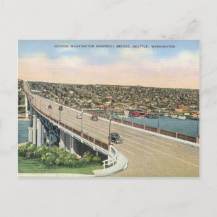 Vintage Seattle Aurora Bridge Postkarte