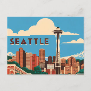 Vintage Seattle: Eine retro Tribute an die Emerald Postkarte