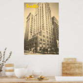 Vintage Seattle hohes Backsteingebäude Poster (Küche)