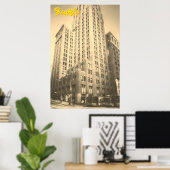Vintage Seattle hohes Backsteingebäude Poster (Heimbüro)