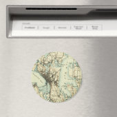 Vintage Seattle Map Magnet (In Situ (Geschirrspüler))