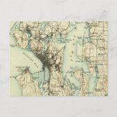 Vintage Seattle Map Postkarte (Vorderseite)