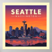 Vintage Seattle Washington Poster (Vorne)