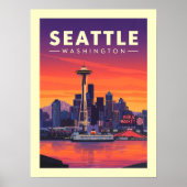 Vintage Seattle Washington Poster (Vorne)