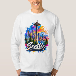 Vintage Seattle Washington Reise Stadt Wahrzeichen T-Shirt