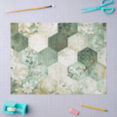 Vintage Sechseck-Botanik-Patchwork Seidenpapier (Basteln)