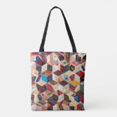 Vintage-Sechseck-Patchwork-Quilt Tasche (Rückseite)