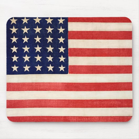 Vintage, sechsunddreißigsterne amerikanische Flagg Mousepad (Vorne)