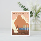 Vintage "See America" Montana Postkarte (Stehend Vorderseite)