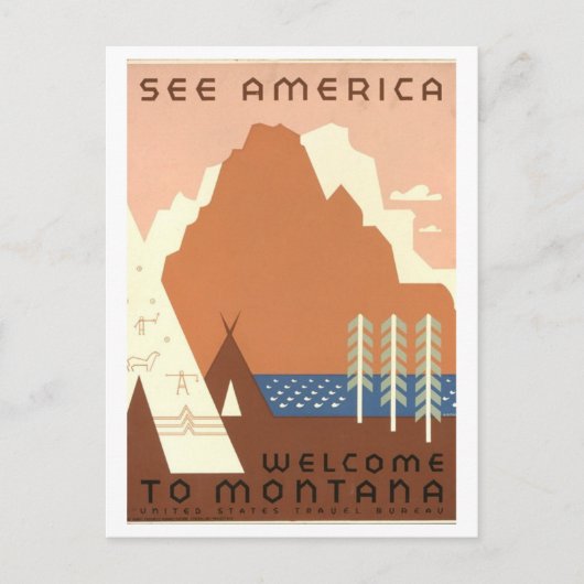 Vintage "See America" Montana Postkarte (Vorderseite)