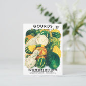 Vintage Seed Packet Art, Mixed Gourds Squash Postkarte (Stehend Vorderseite)
