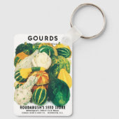 Vintage Seed Packet Art, Mixed Gourds Squash Schlüsselanhänger (Rückseite)