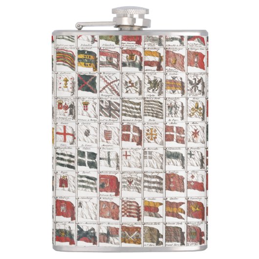 Vintage Seefahnen, ästhetische Druckgrafik Flachmann (Vorderseite)