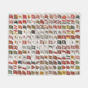 Vintage Seefahnen, ästhetische Druckgrafik Fleecedecke