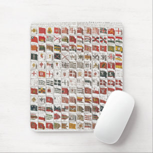Vintage Seefahnen, ästhetische Druckgrafik Mousepad