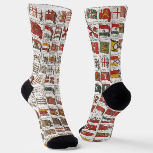 Vintage Seefahnen, ästhetische Druckgrafik Socken
