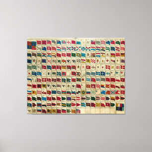 Vintage Seefahnen der Welt Leinwanddruck