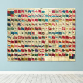 Vintage Seefahnen der Welt Leinwanddruck (Insitu (Holzboden))