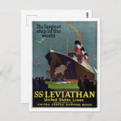 Vintage Seefahrt Leviathan Kreuzfahrt Postkarte (Vorne/Hinten)