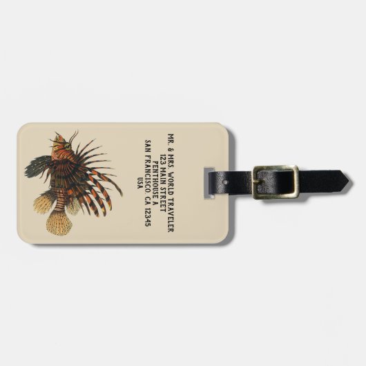 Vintage Seefische, Meeresorganismen Gepäckanhänger (Vorderseite horizontal)