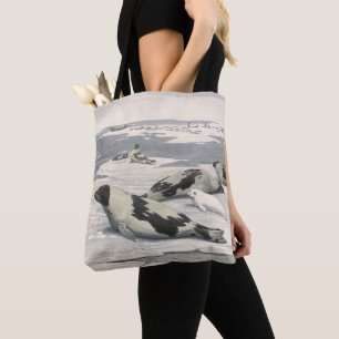 Vintage Seehunde in arktischem Schnee von Louis Fu Tasche