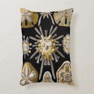 Vintage Seeigel Sanddollars von Ernst Haeckel Dekokissen