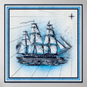 Vintage Seekarte Poster (Vorne)