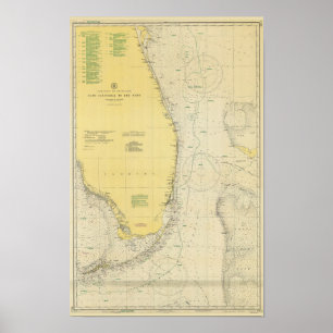 Vintage Seekarte von Florida Poster